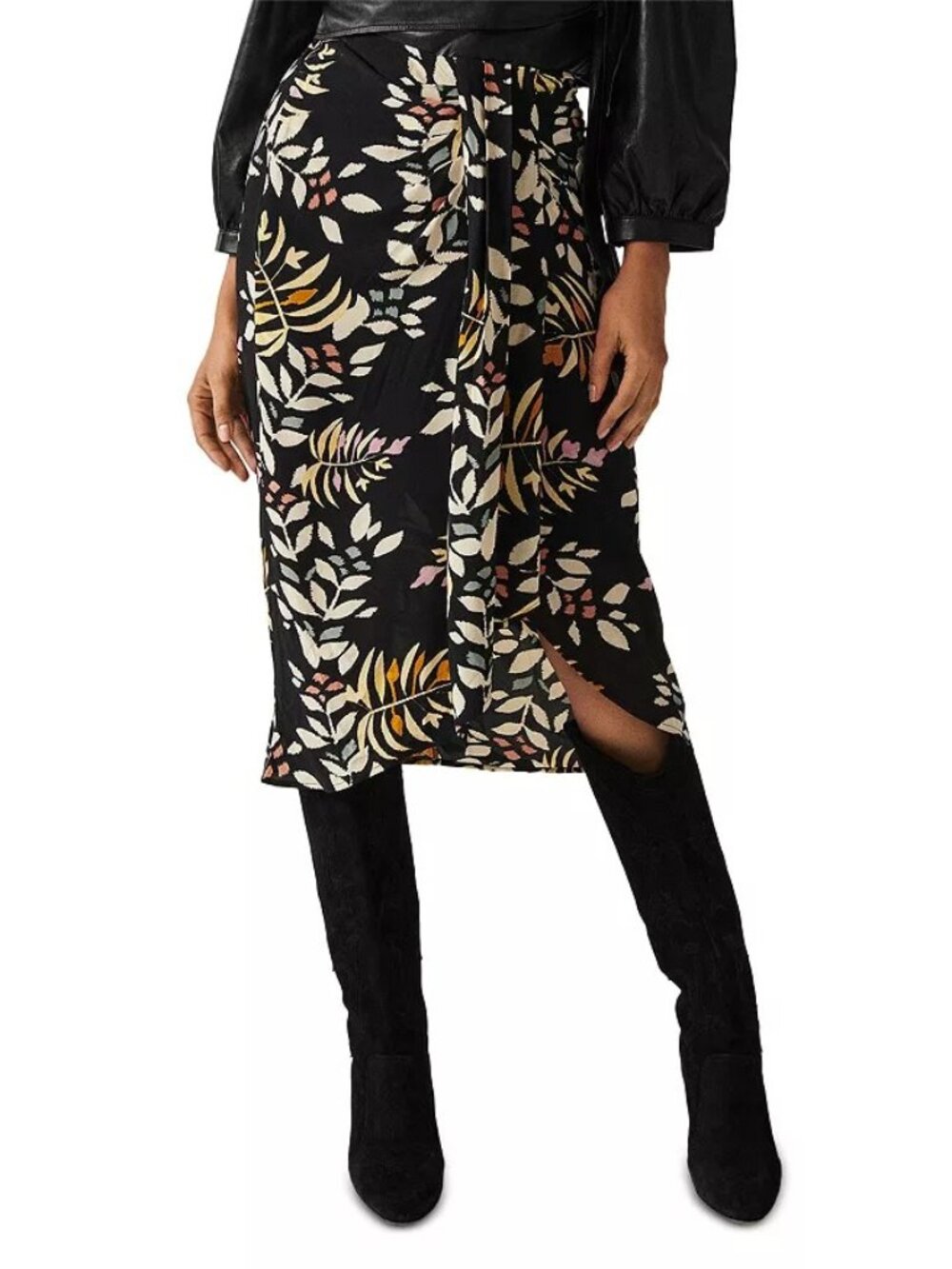 NWT! BA&SH Christo Midi Skirt in Noir!! Sz S